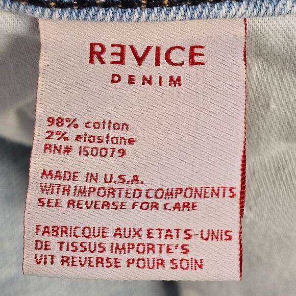 REVICE Women's Two Tone Ex Boyfriend Jeans Size 26 Button Fly High Rise Straight - Picture 9 of 12